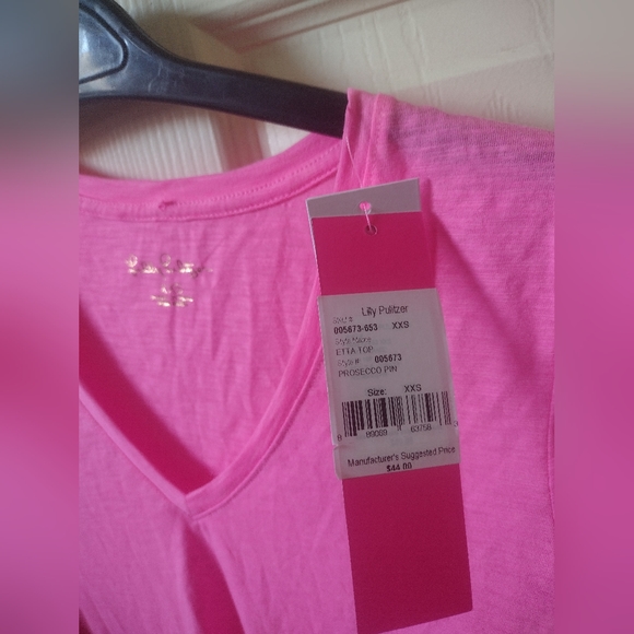 Lilly Pulitzer Etta Top Prosecco Pink XXS - Picture 3 of 3